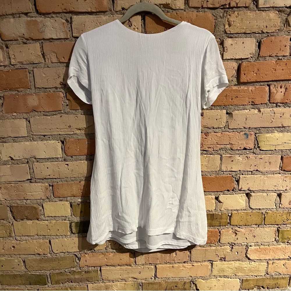 White lulus summer linen T shirt dress sz S